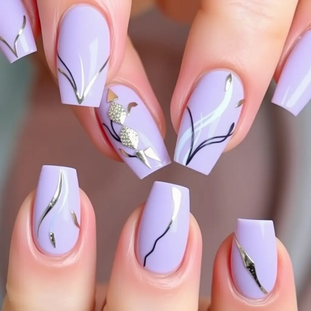 Trendy & Unique Lavender Nail Designs