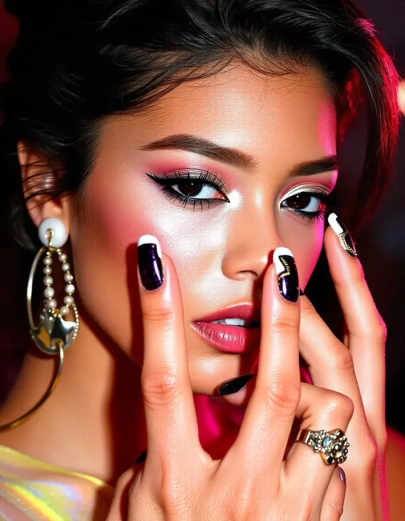 Zendaya’s Edgy and Artistic French Manicures