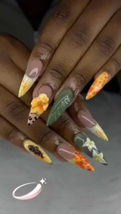 Boricua pride nails with red, white, and blue stripes