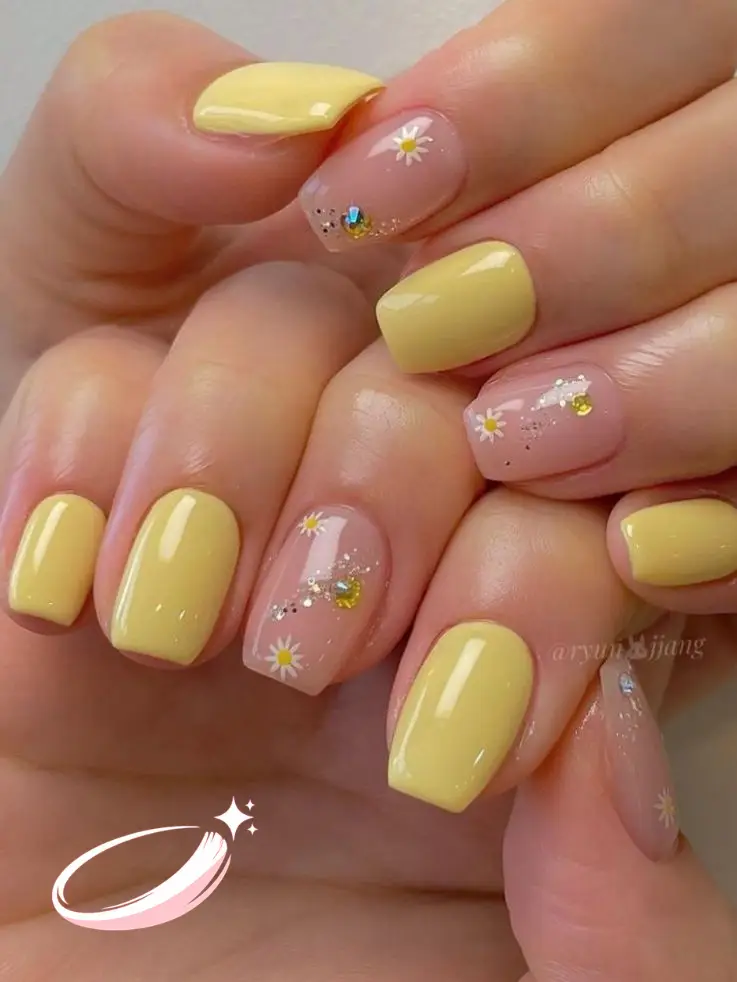 Chrome tropical Puerto Rico nail tips with subtle stars
