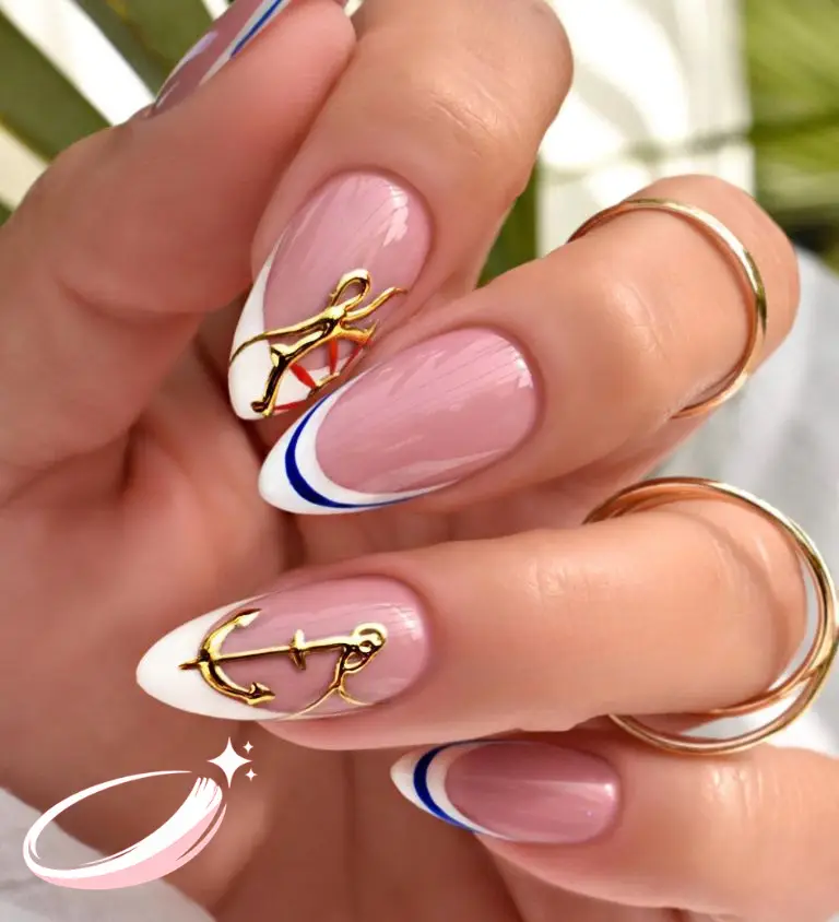 Ombre Puerto Rico nails blending blue and white shades