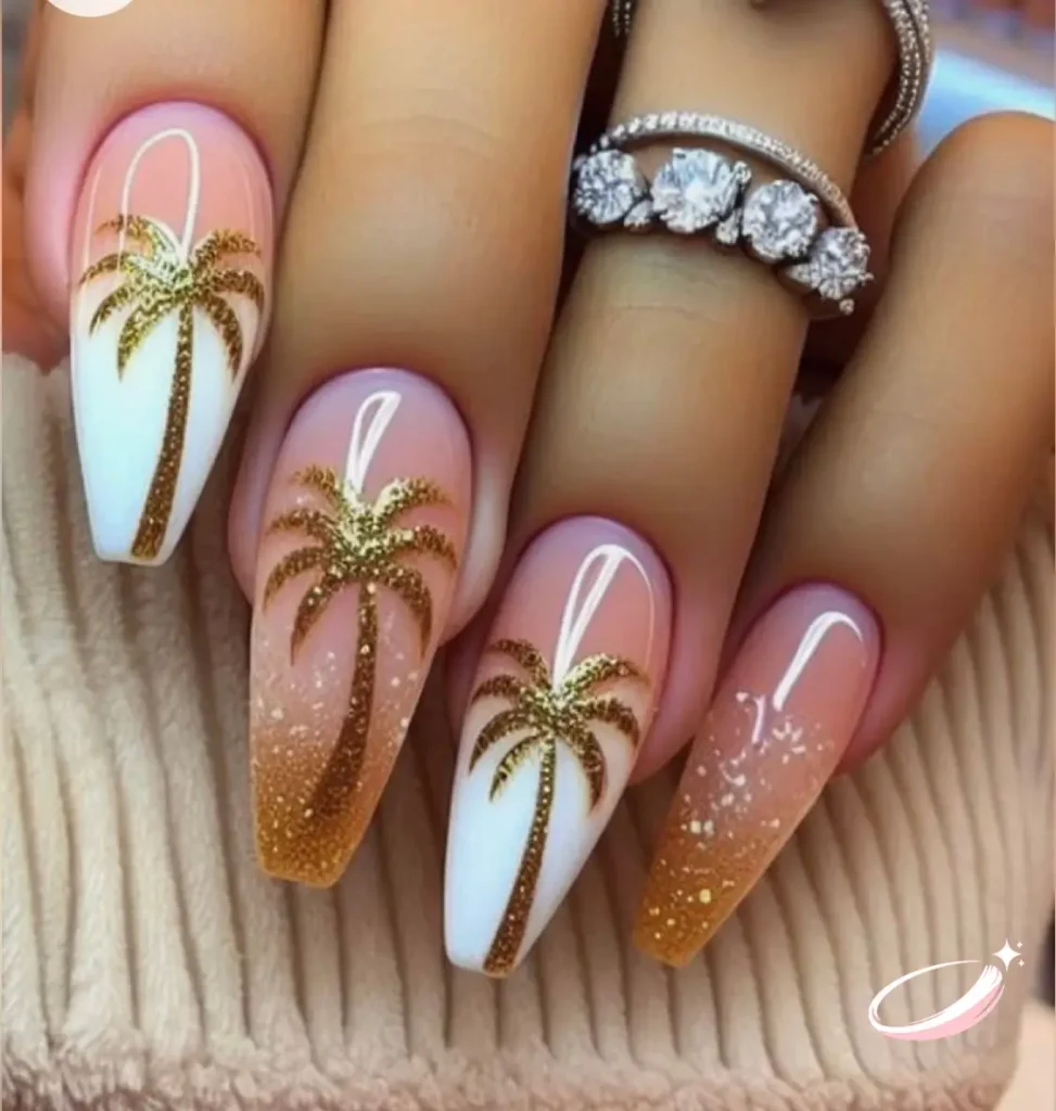 Puerto Rican nails art design with star and stripe motif