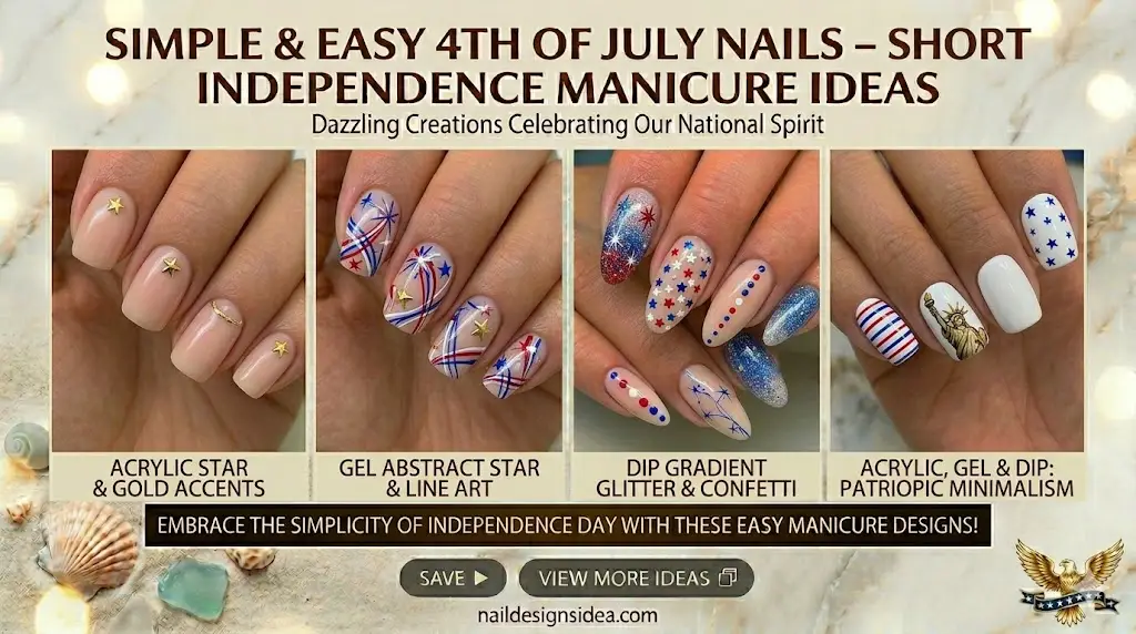 Acrylic, Gel & Dip 4th of July Nails