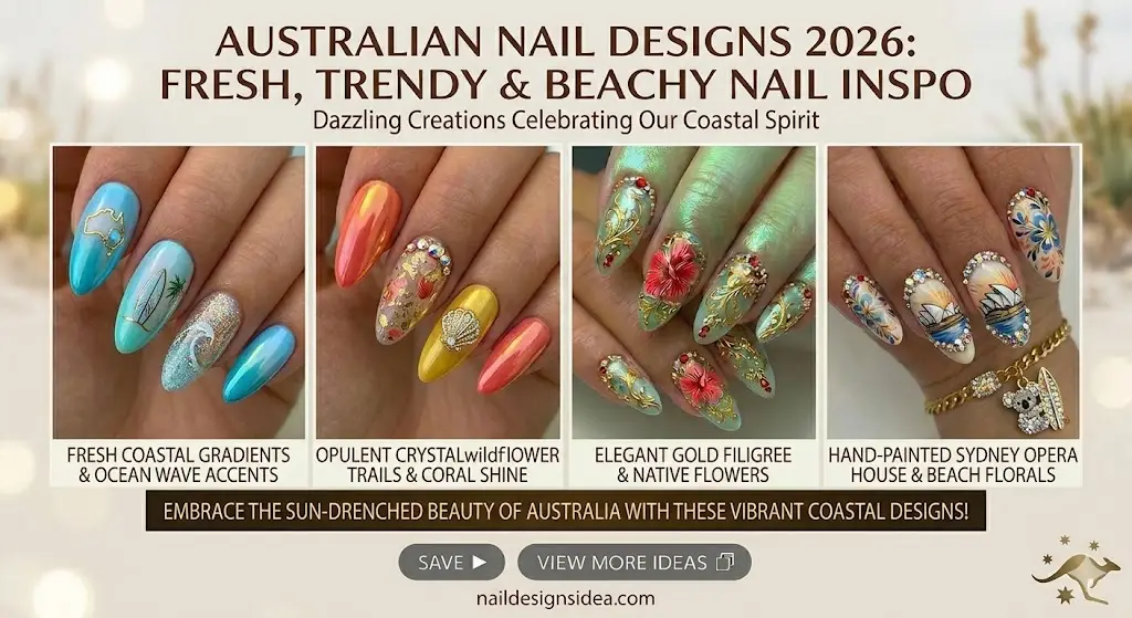 Australian Nail Designs 2026: Fresh, Trendy & Beachy Nail Inspo