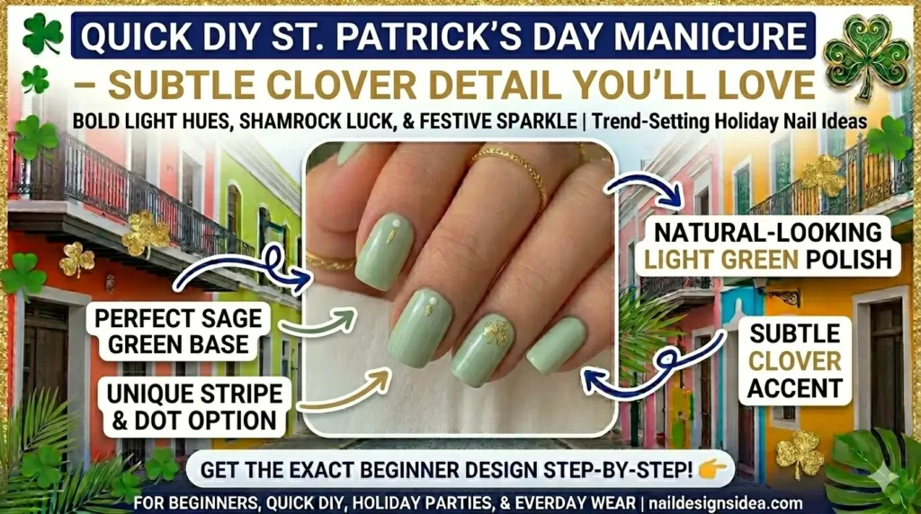Basic St. Patrick’s Day nails simple look for everyday wear