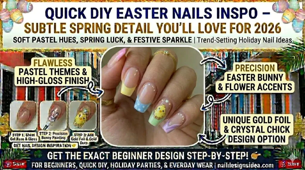 Beginner-friendly pastel Easter nails with soft color palette.