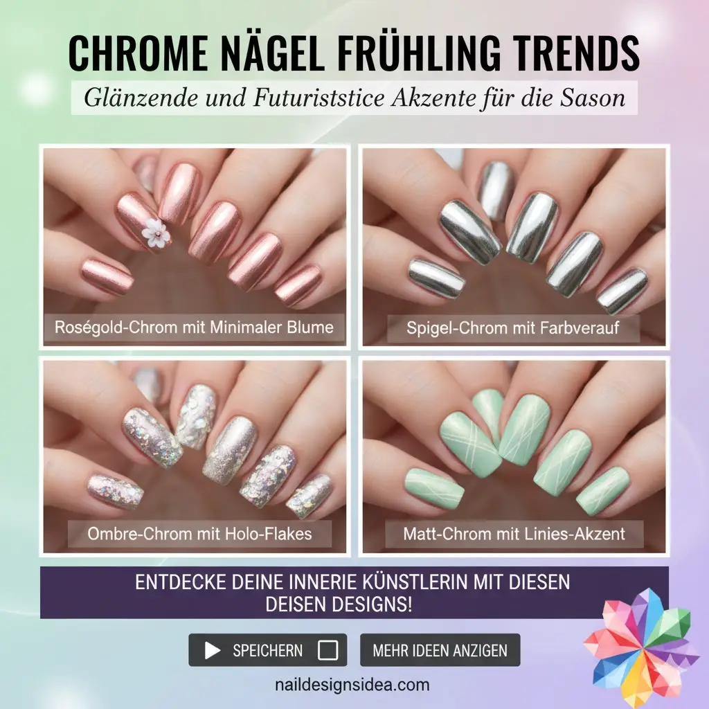 Chrome Nägel Frühling Trends