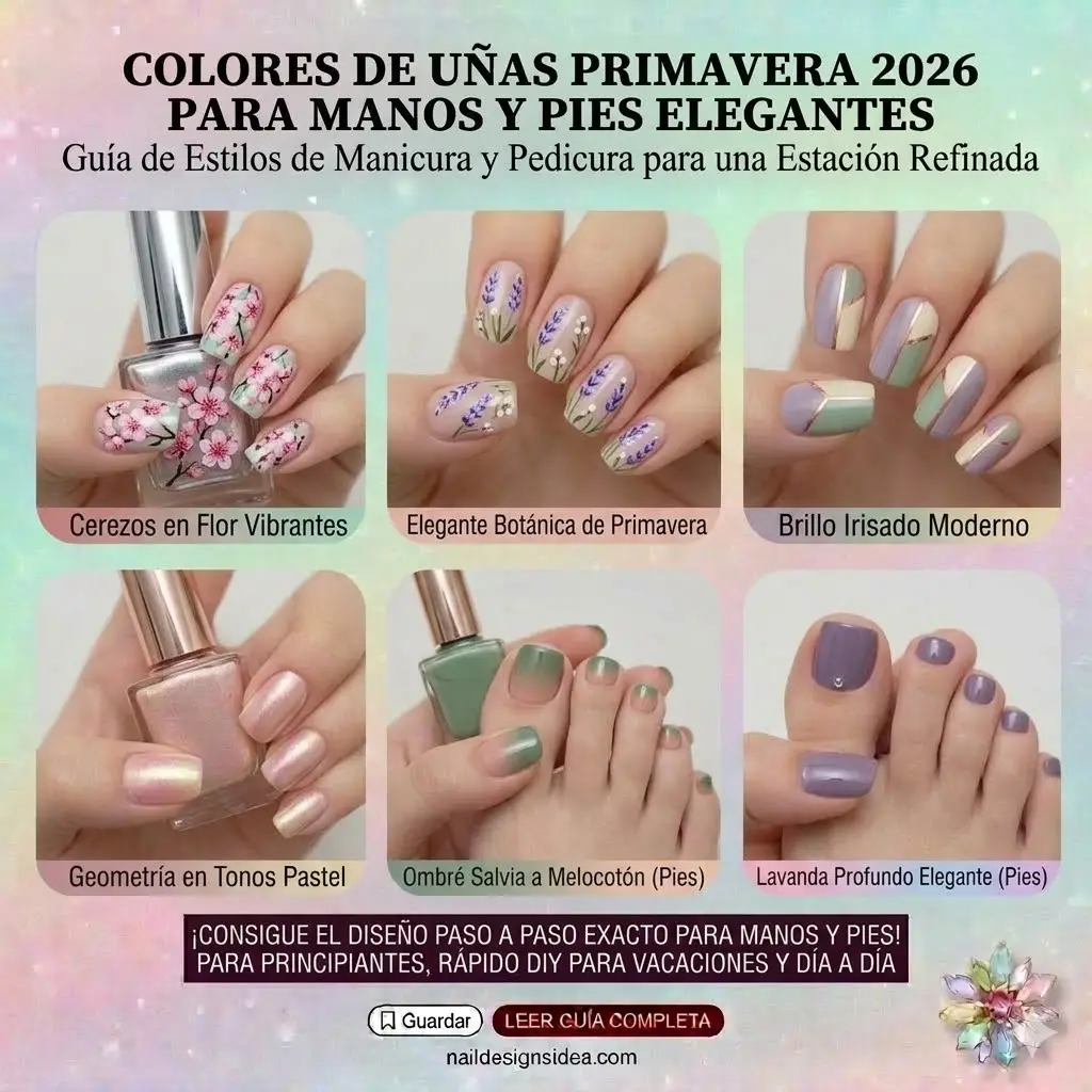 Colores de uñas primavera 2026 para manos y pies elegantes