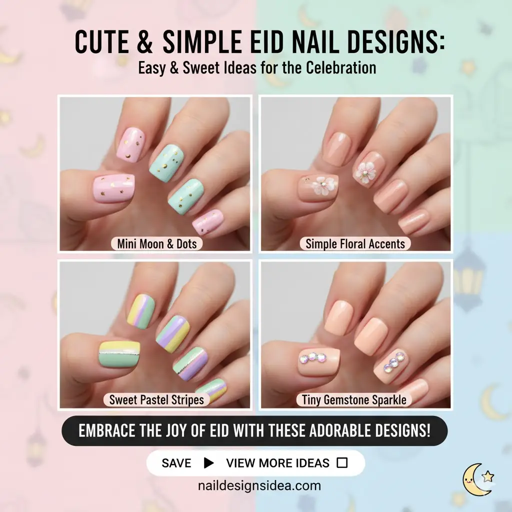 Cute and Simple Eid Nail Designs