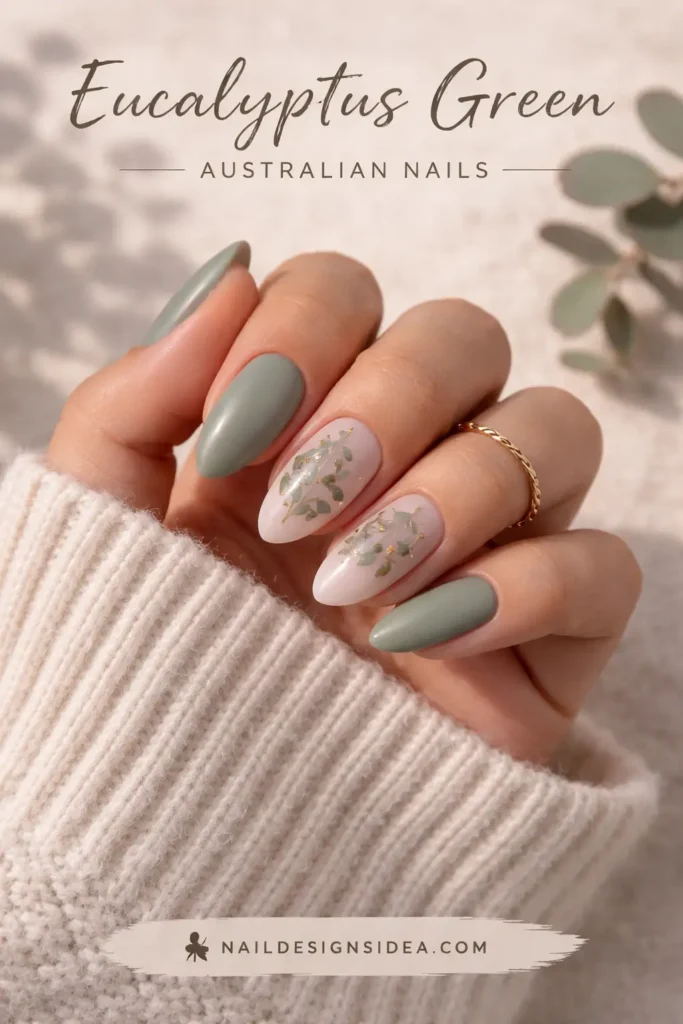 Eucalyptus Green Australian Nails
