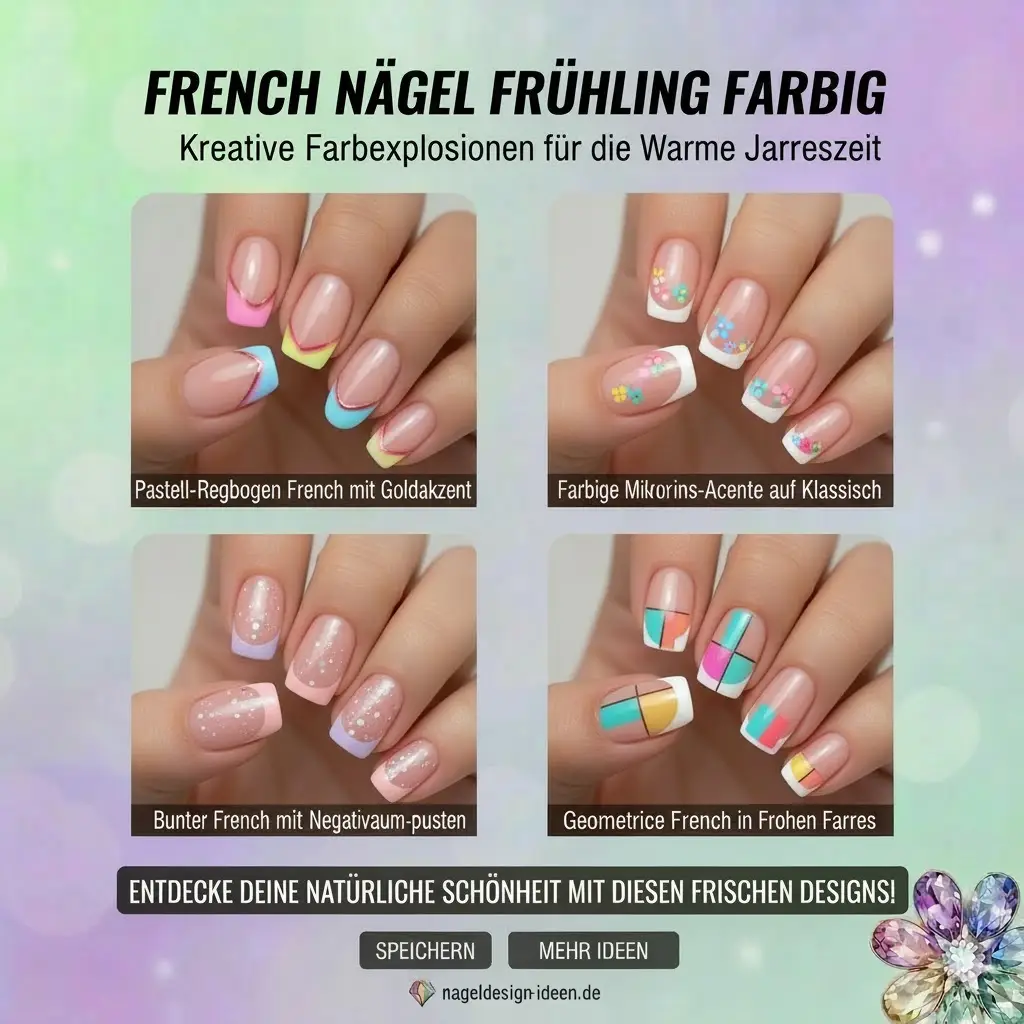 French Nägel Frühling Farbig