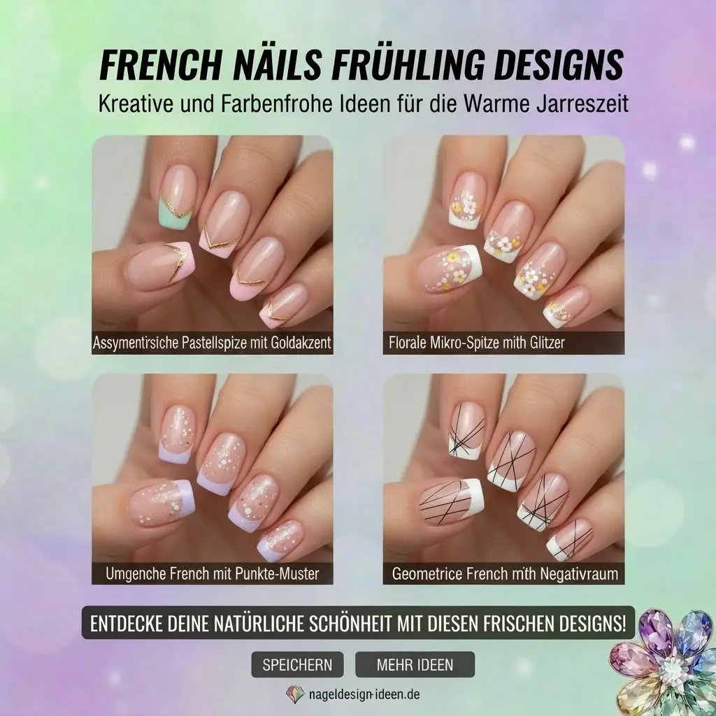 French Nails Frühling Designs