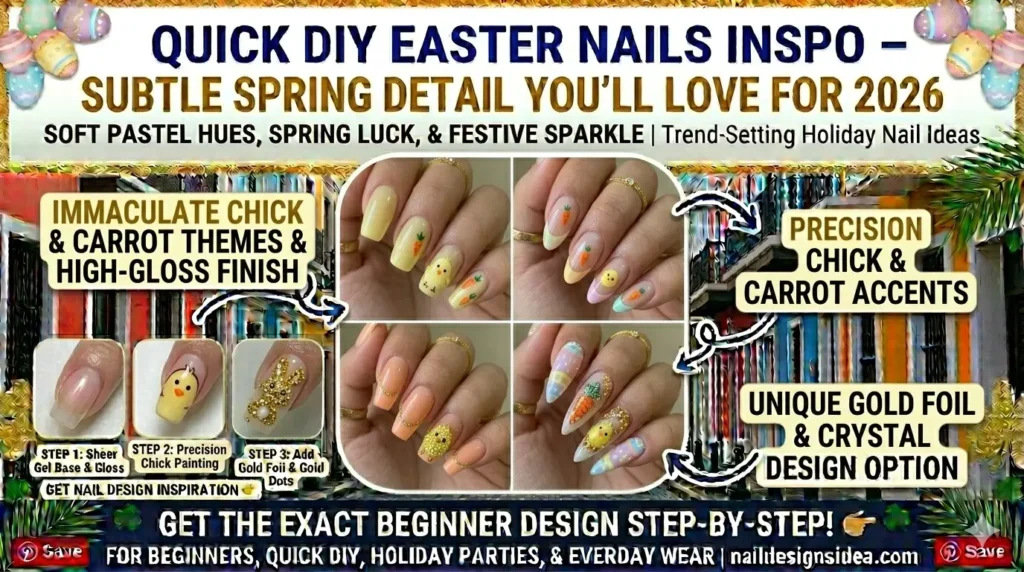 Fun Easter nail designs with playful spring animal motifs