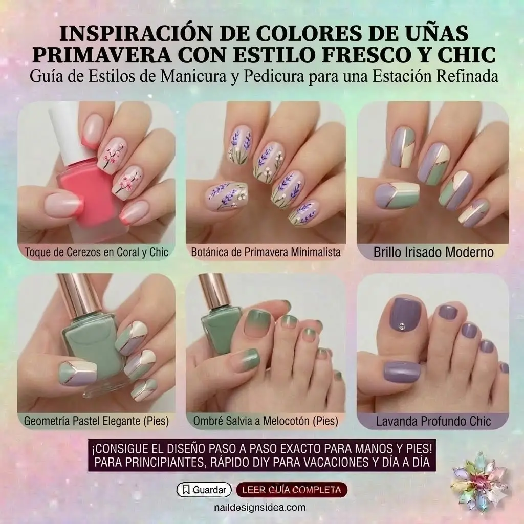 Inspiración de colores de uñas primavera con estilo fresco y chic