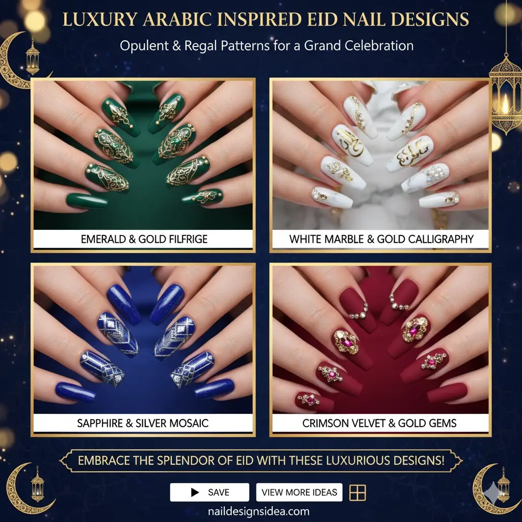 Luxury Arabic Inspired Eid Nail Designs