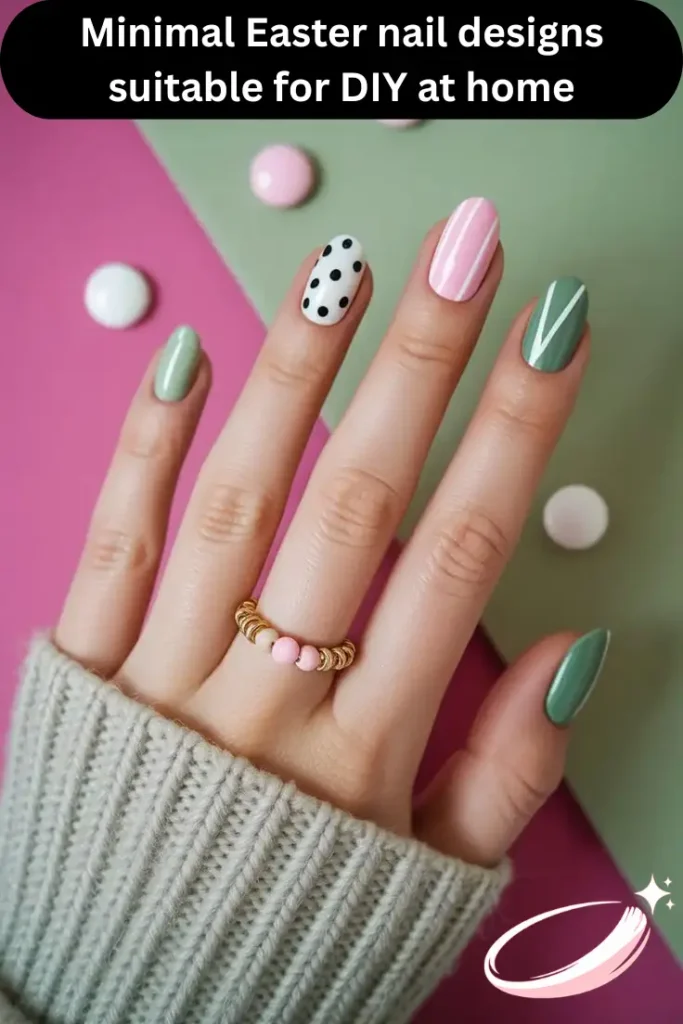 Minimal Easter nail designs suitable for DIY at home