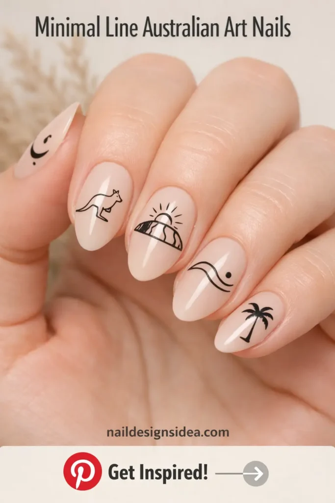 Minimal Line Australian Art Nails