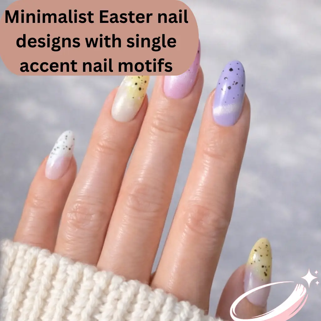 Minimalist Easter nail designs with single accent nail motifs