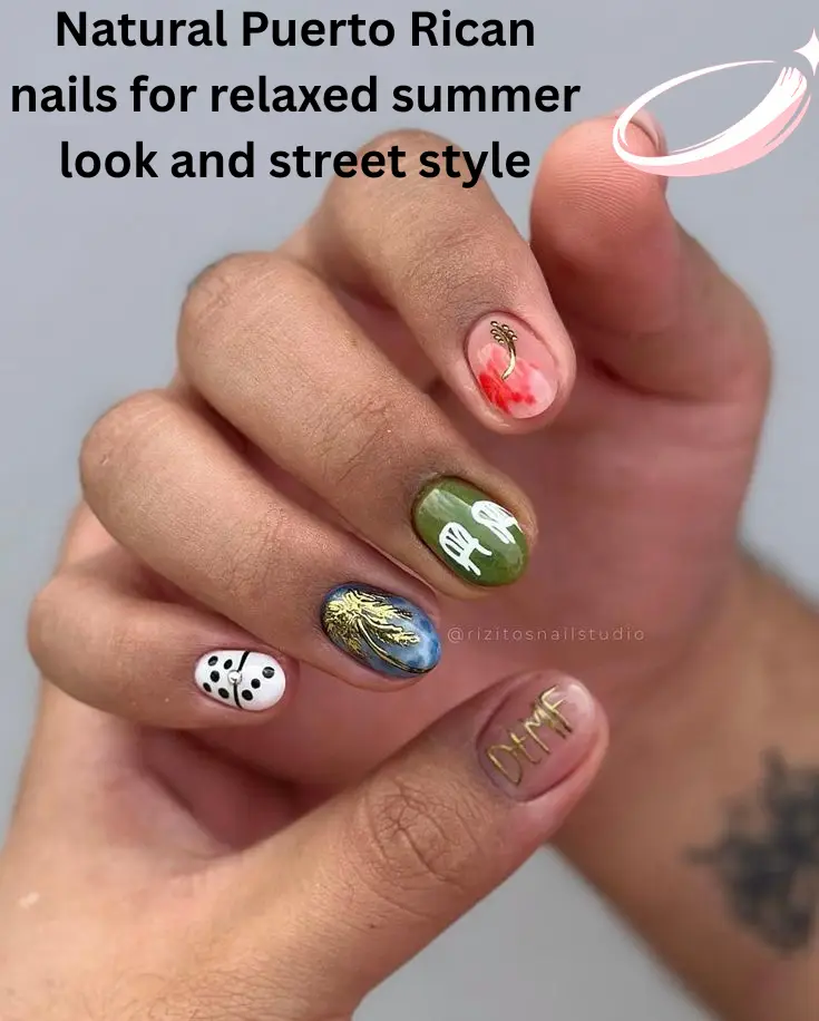 Natural Puerto Rican nails for relaxed summer look and street style