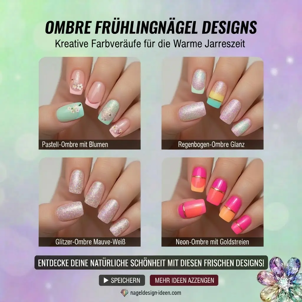 Ombre Frühlingsnägel Designs
