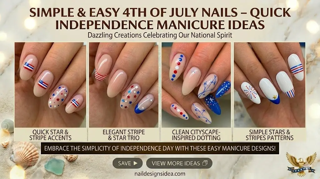 Simple & Easy 4th of July Nails