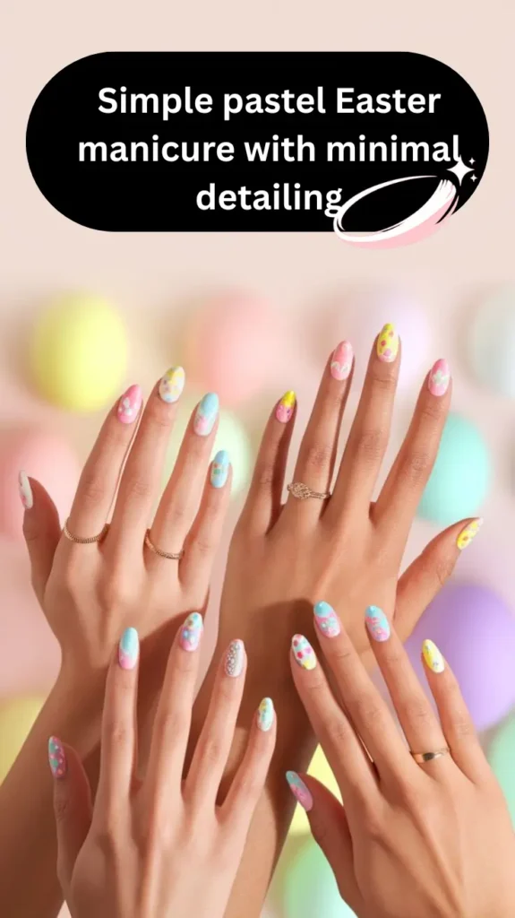 Simple pastel Easter manicure with minimal detailing