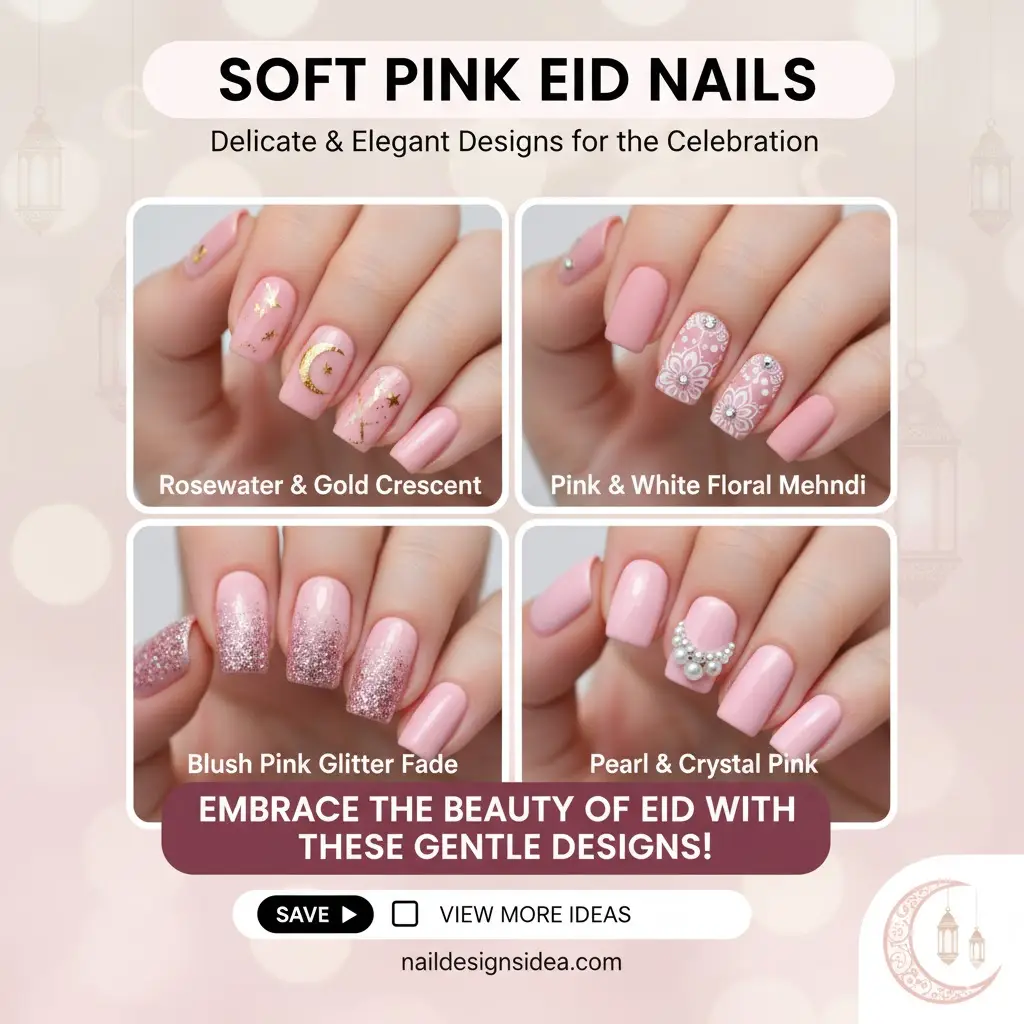 Soft Pink Eid Nails