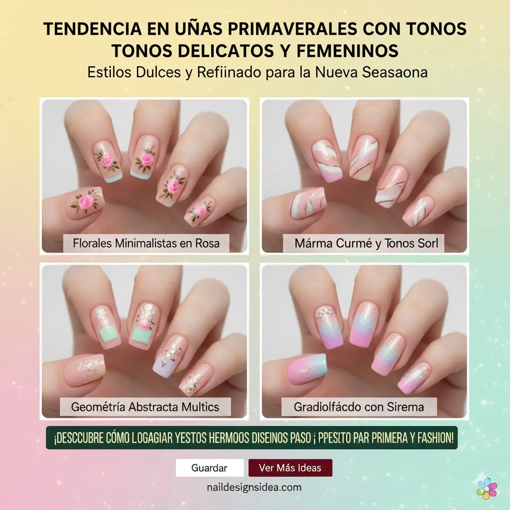 Tendencia en uñas primaverales con tonos delicados y femeninos