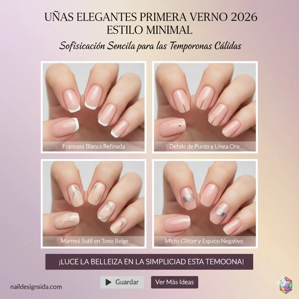 Uñas elegantes primavera verano 2026 estilo minimal