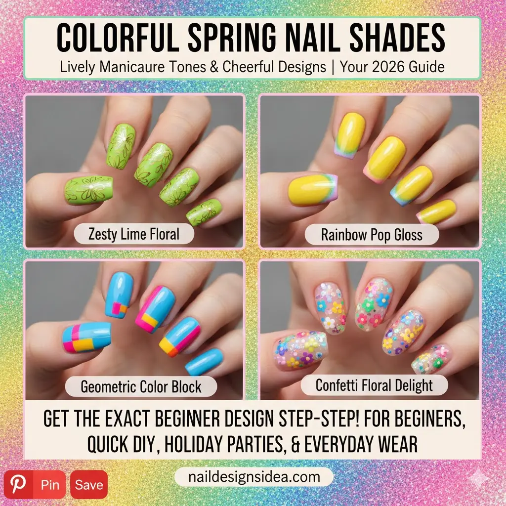 colorful spring nail shades featuring lively manicure tones