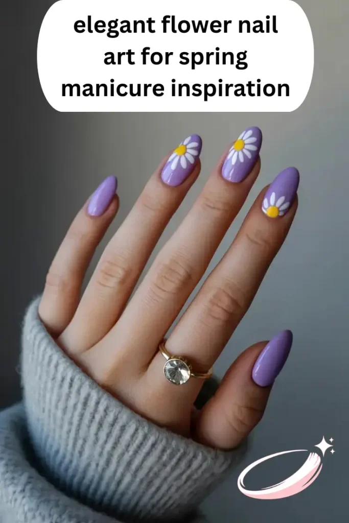 elegant flower nail art for spring manicure inspiration