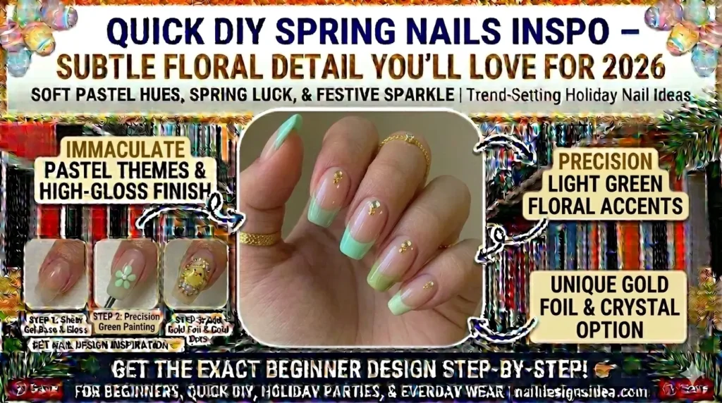 elegant light green spring nails with clean style