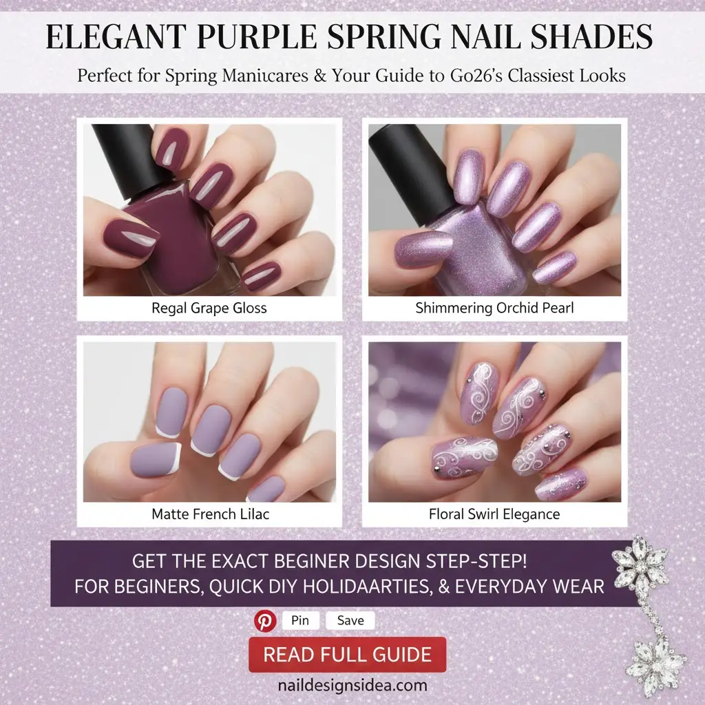 elegant purple manicure shades perfect for spring nails