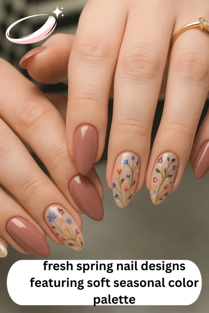fresh spring nail designs featuring soft seasonal color palette