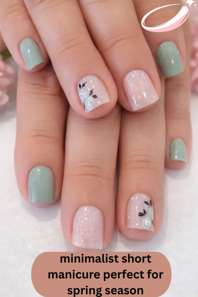 minimalist short manicure perfect for spring season