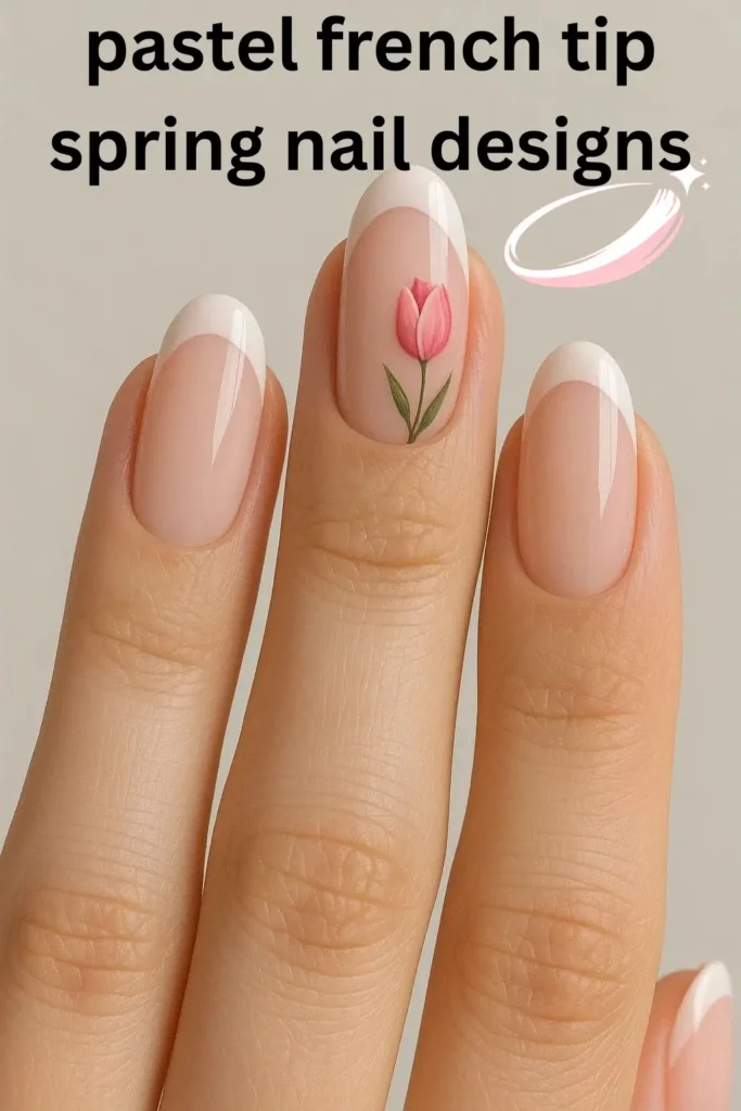 pastel french tip spring nail designs