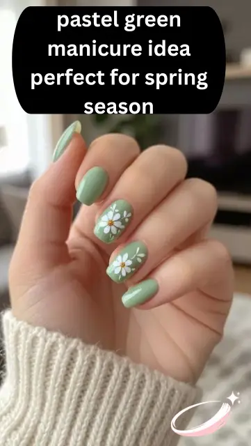 pastel green manicure idea perfect for spring season