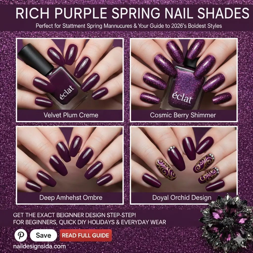 rich purple nail shade perfect for statement spring manicure