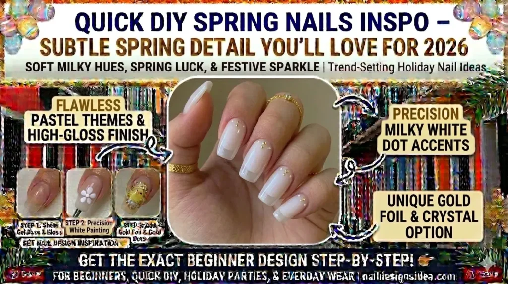 simple milky white nail design for fresh spring vibe
