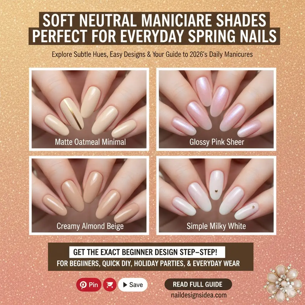soft neutral manicure shades perfect for everyday spring nails