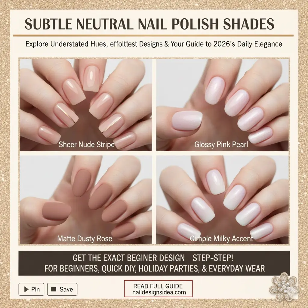 subtle neutral nail polish shades styled for spring manicure ideas