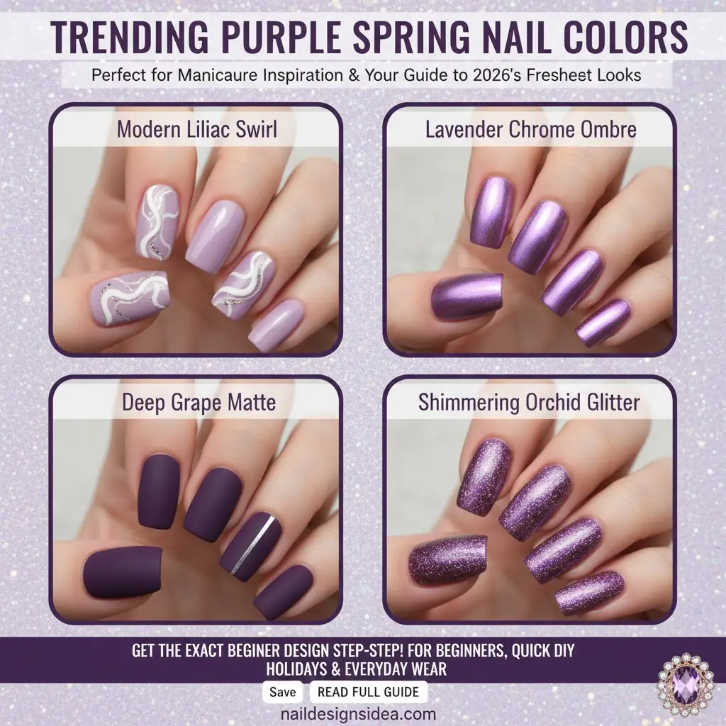 trending purple nail colors perfect for spring manicure inspiration