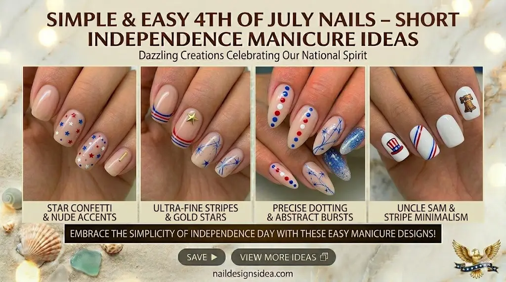 🇺🇸 Short 4th of July Nail Ideas