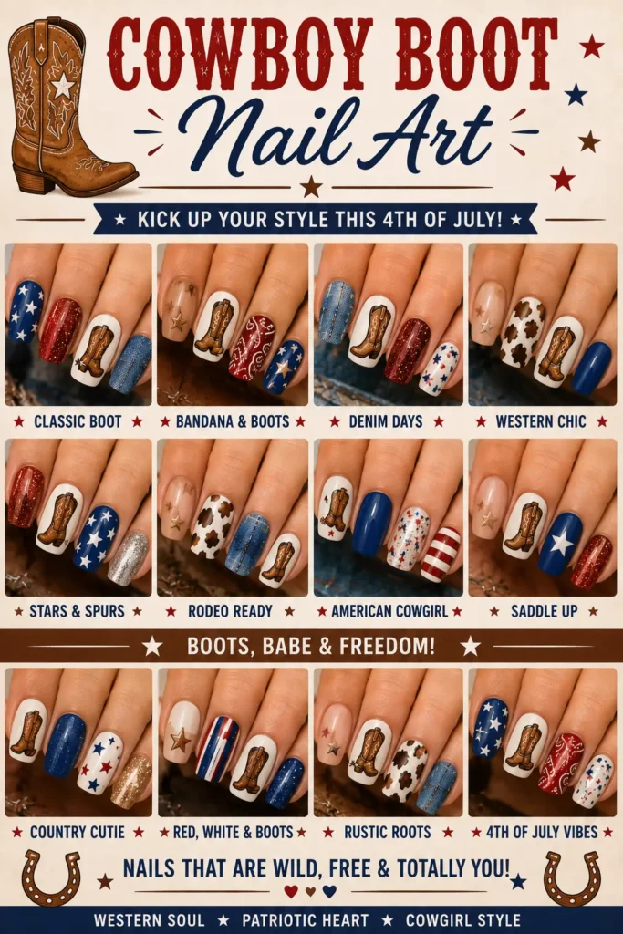 ⭐ Cowboy Boot Nail Art
