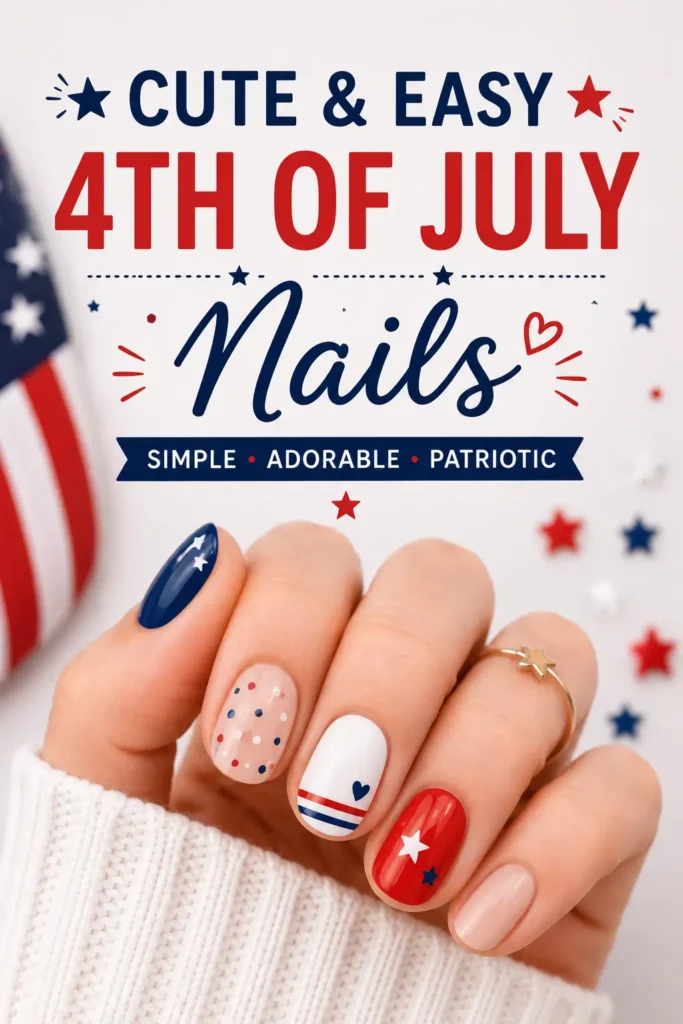 ⭐ Cute and Easy 4th of July Nails