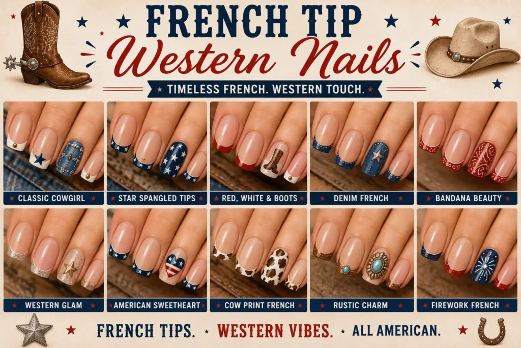 ⭐ French Tip Western Nails
