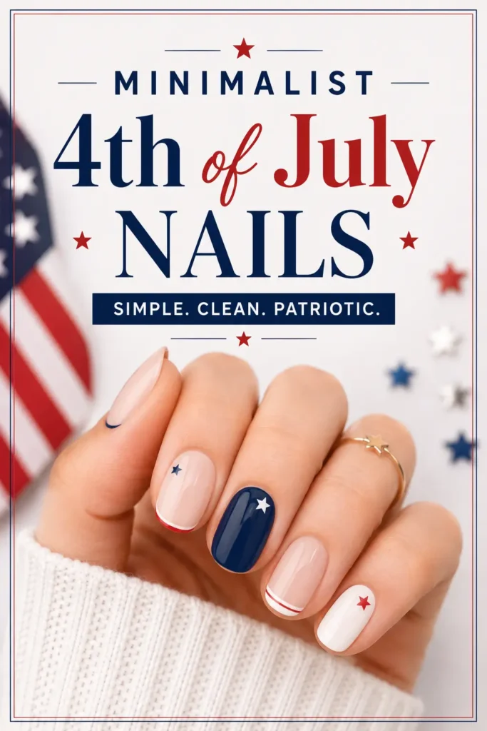 ⭐ Minimalist 4th of July Nails