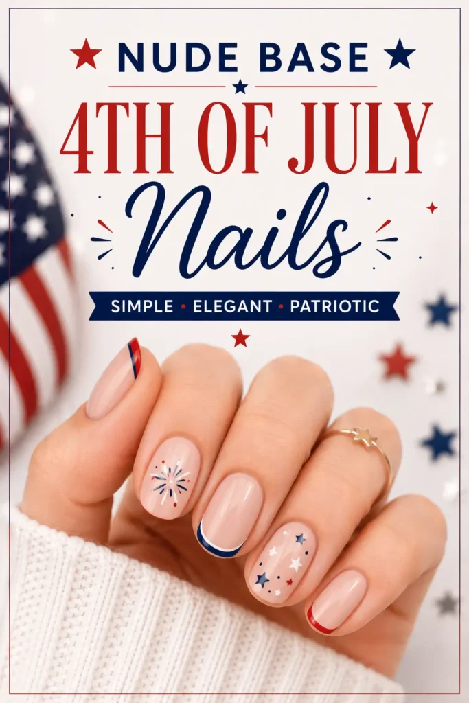 ⭐ Nude Base 4th of July Nails