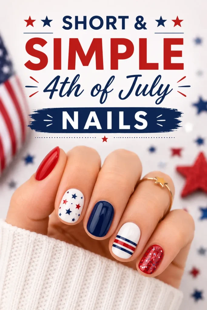 ⭐ Short & Simple 4th of July Nails