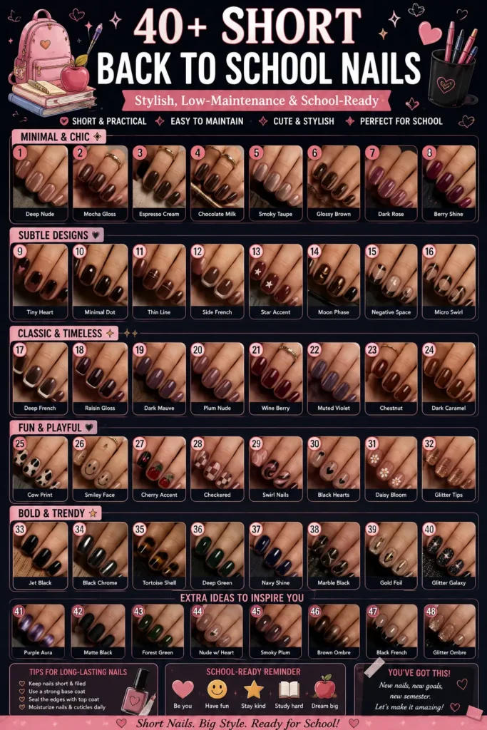  40+ Short Back to School Nails That Are Stylish, Low-Maintenance & School-Ready